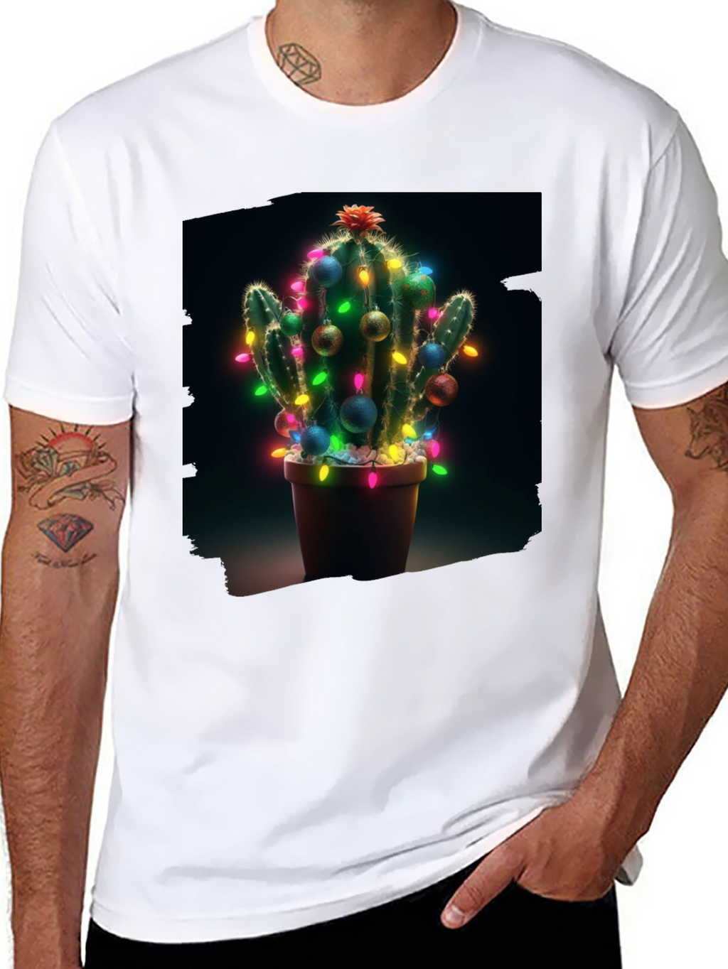 Festive Cactus T-Shirt - Holiday Cheer