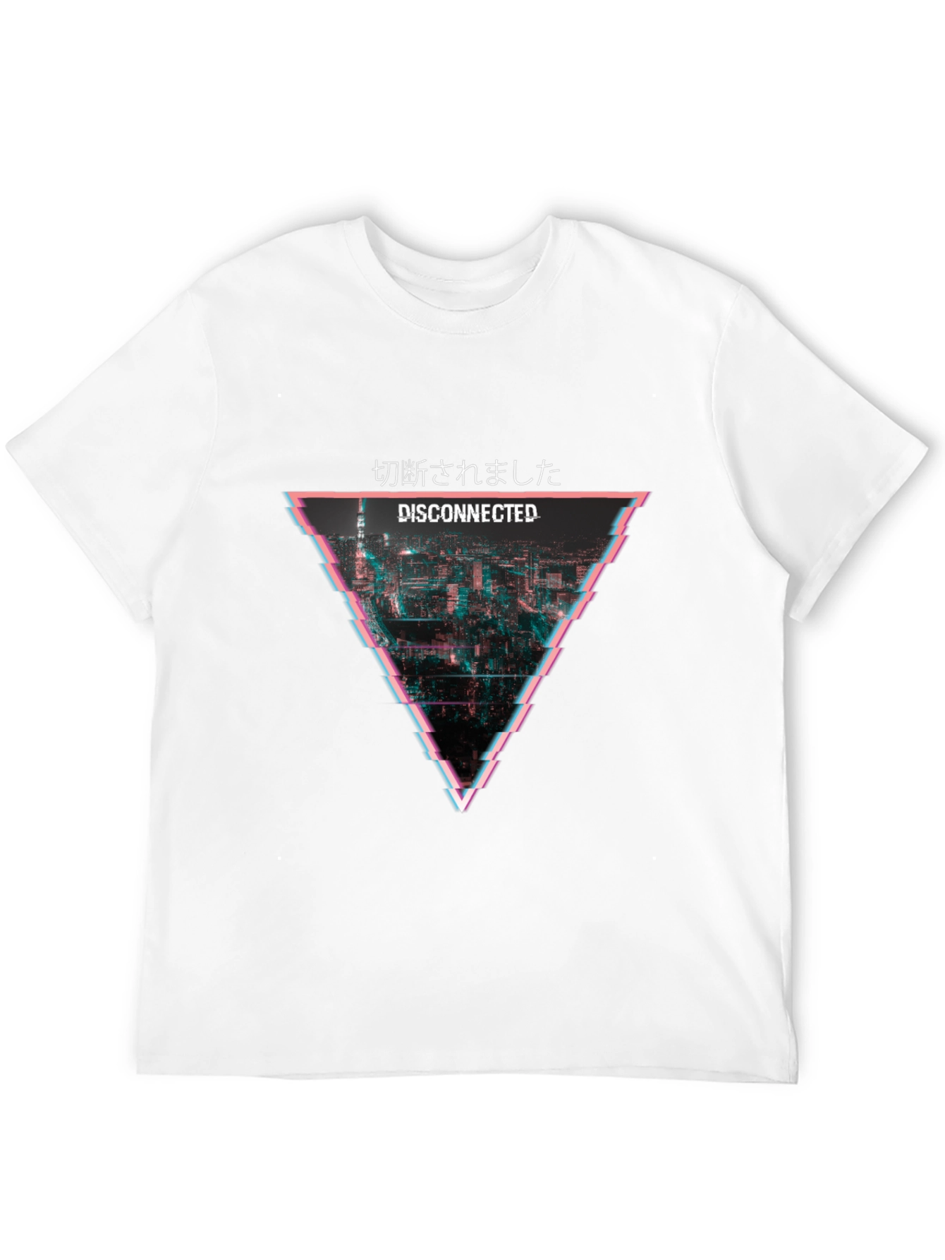 Disconnected Glitch Graphic T-Shirt - Black