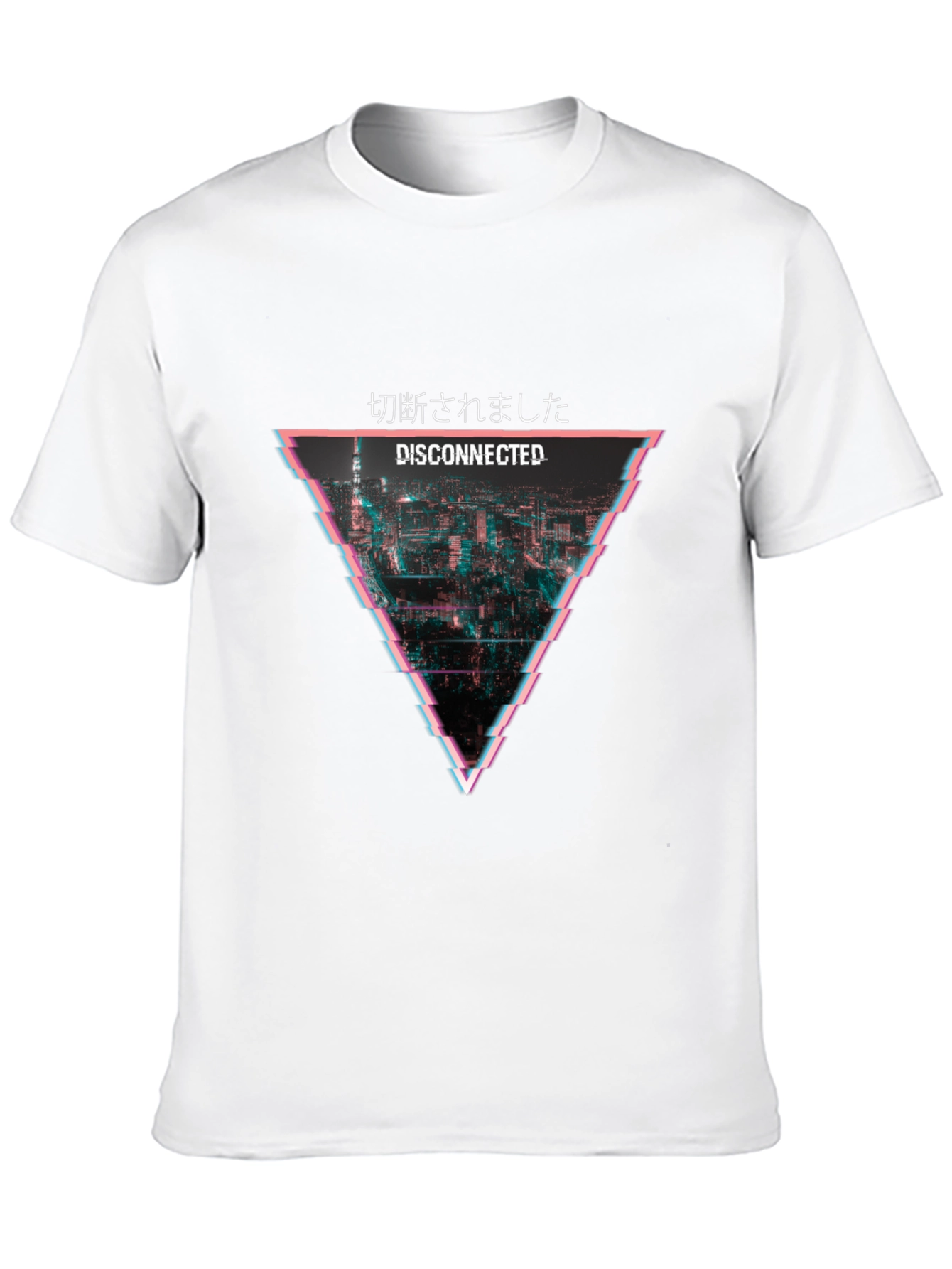 Disconnected Glitch Graphic T-Shirt - Black