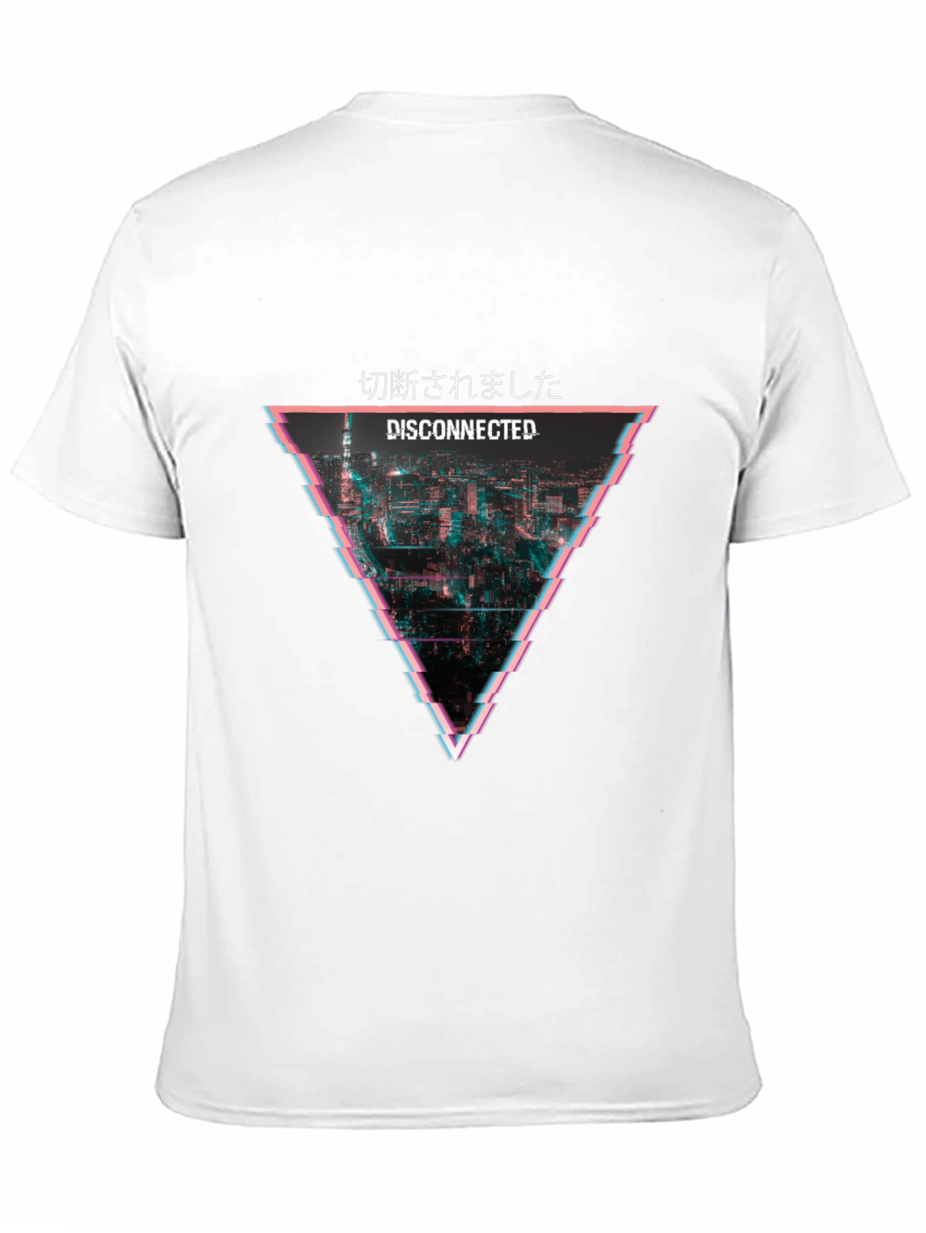 Disconnected Glitch Graphic T-Shirt - Black