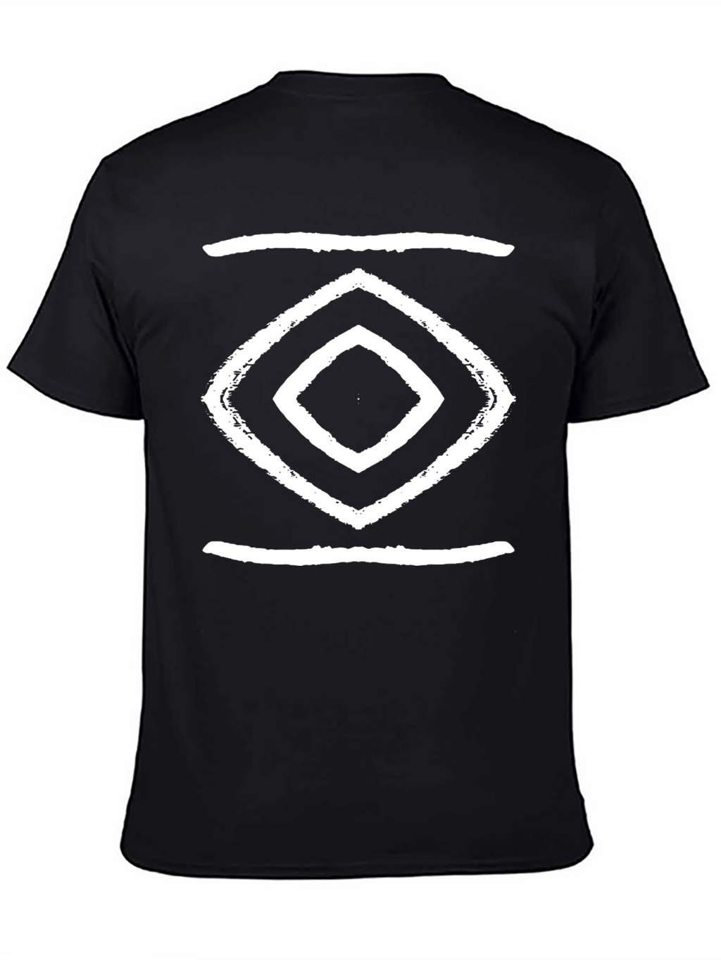 Geometric Diamond Design Black T-Shirt
