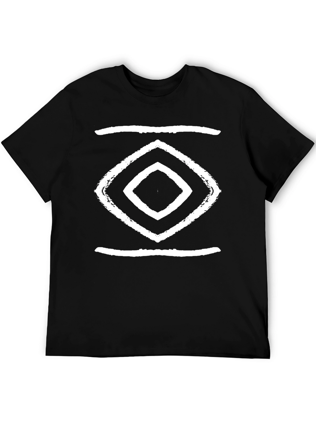 Geometric Diamond Design Black T-Shirt