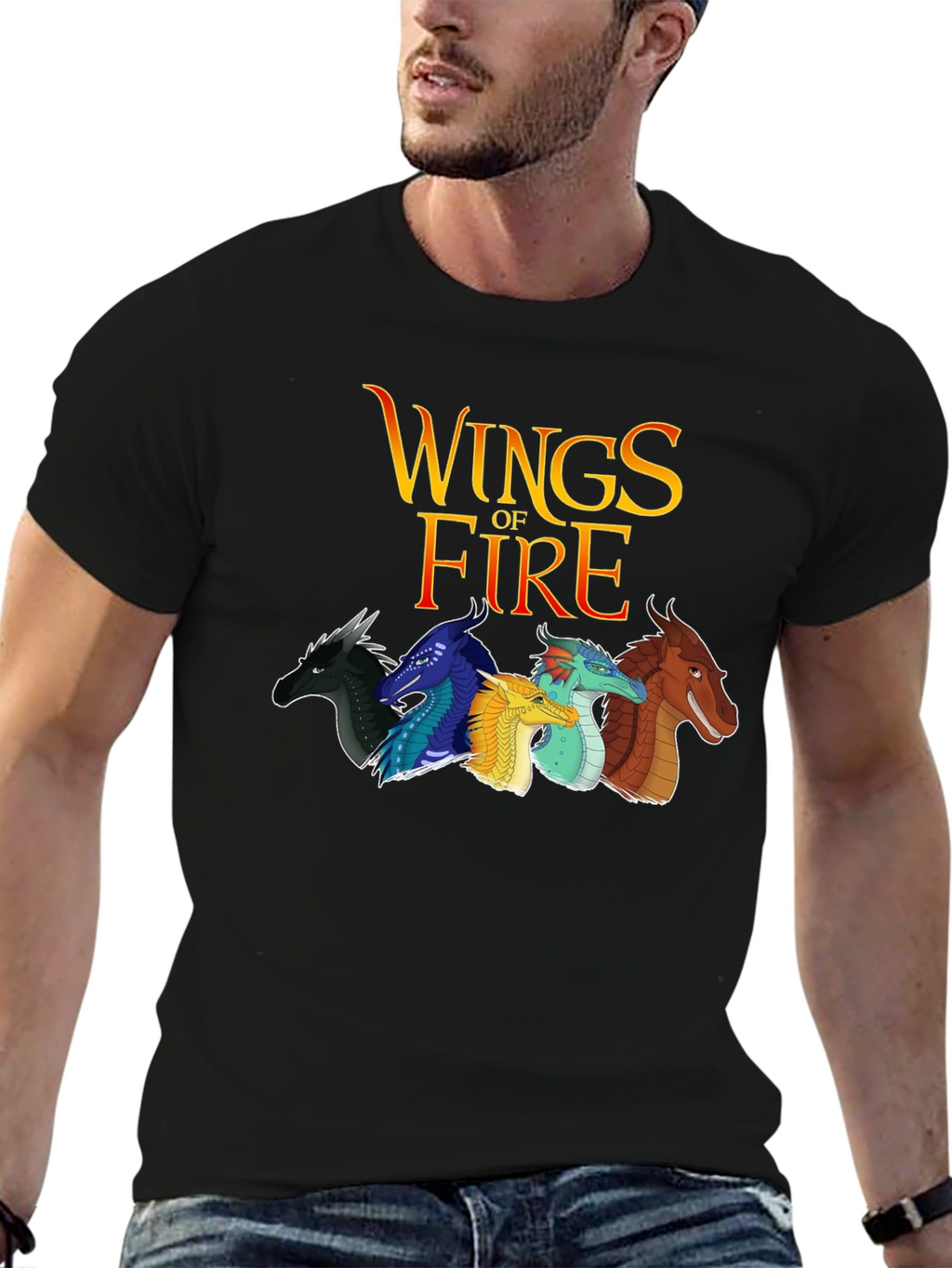 Wings of Fire Graphic Tee - Black Cotton Blend