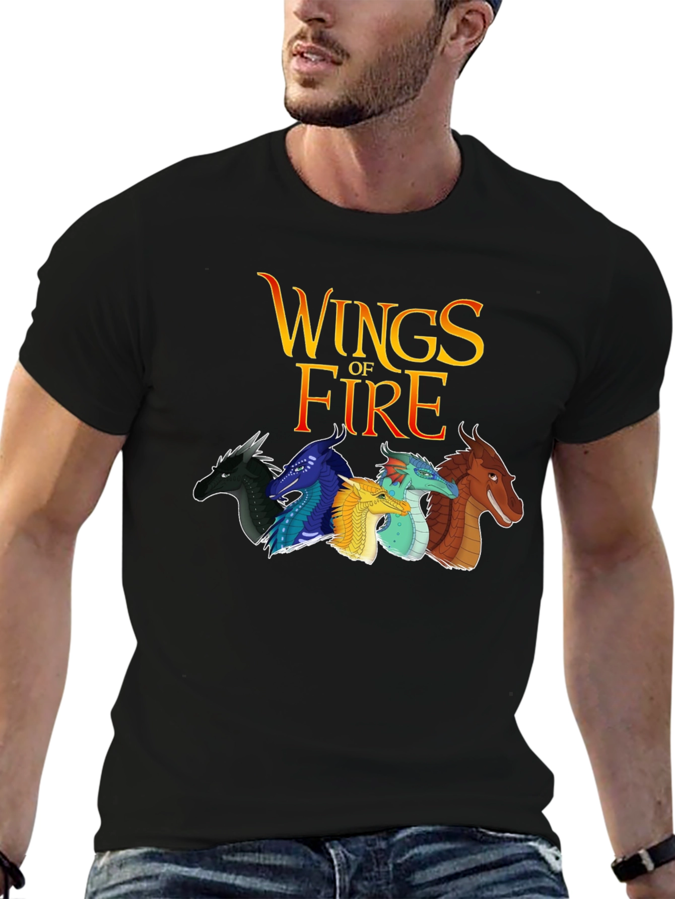 Wings of Fire Graphic Tee - Black Cotton Blend