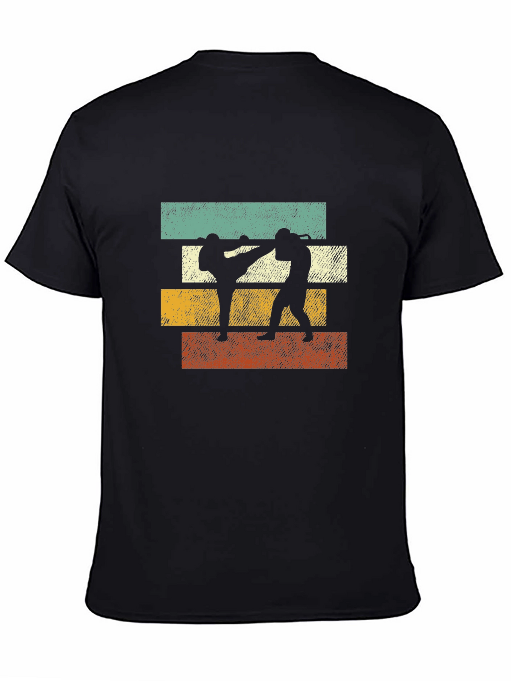 Retro Martial Arts Graphic Tee - Black