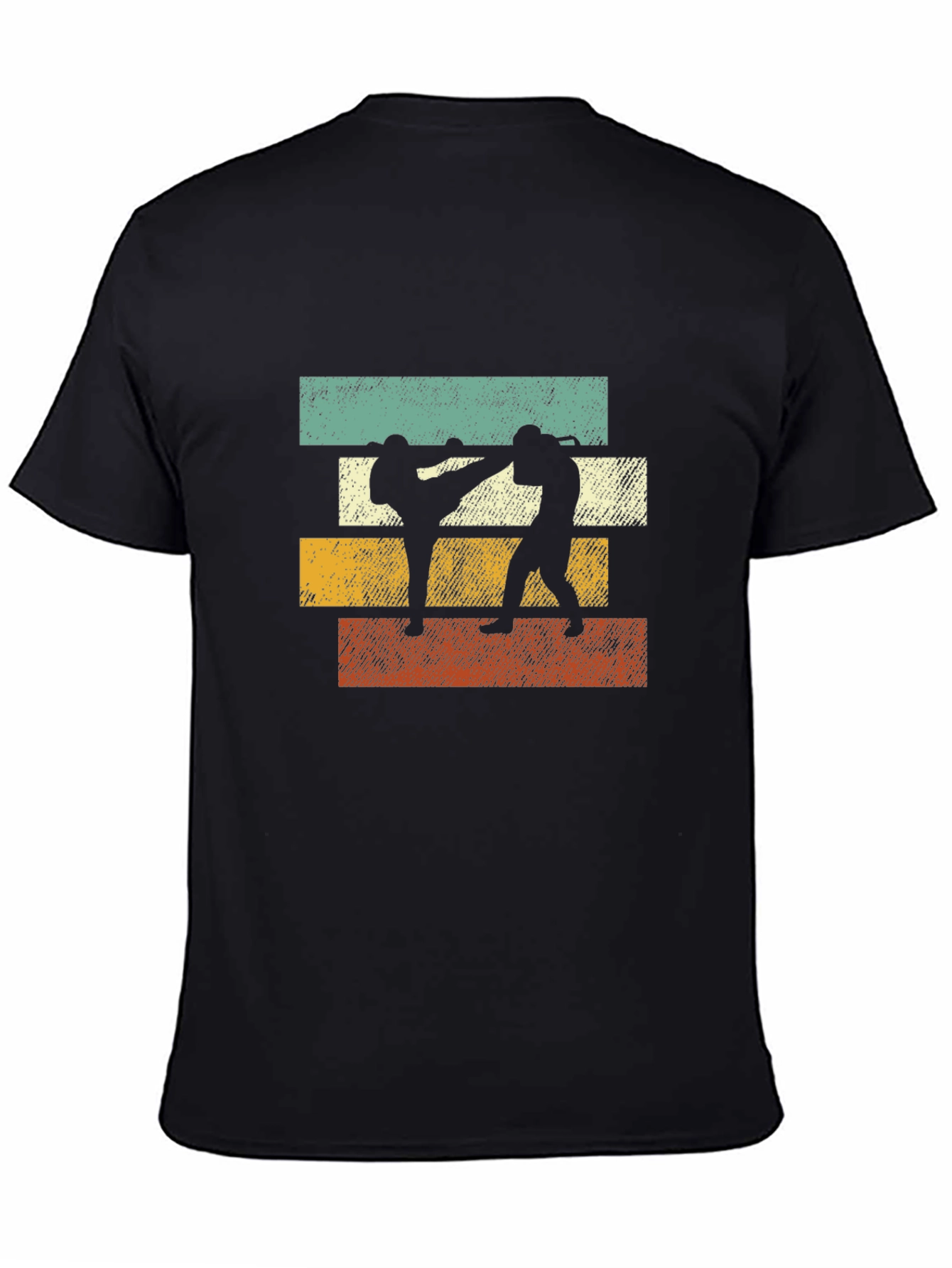 Retro Martial Arts Graphic Tee - Black