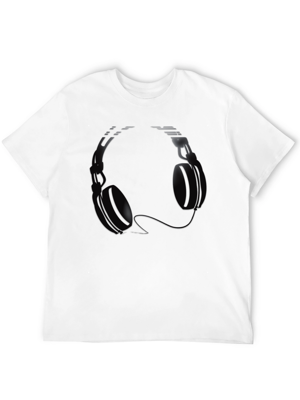 Cool Headphones Graphic Black T-Shirt