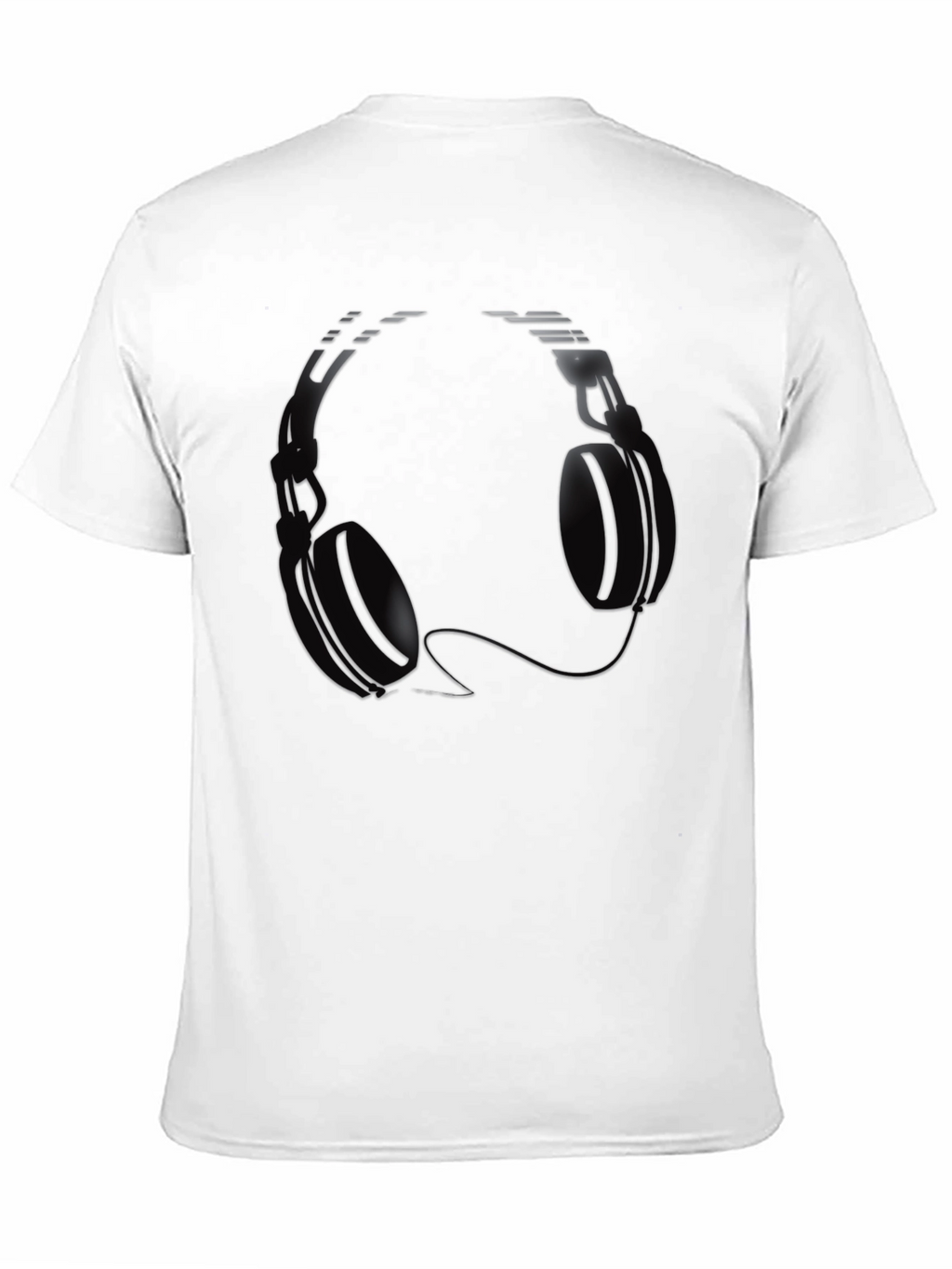 Cool Headphones Graphic Black T-Shirt