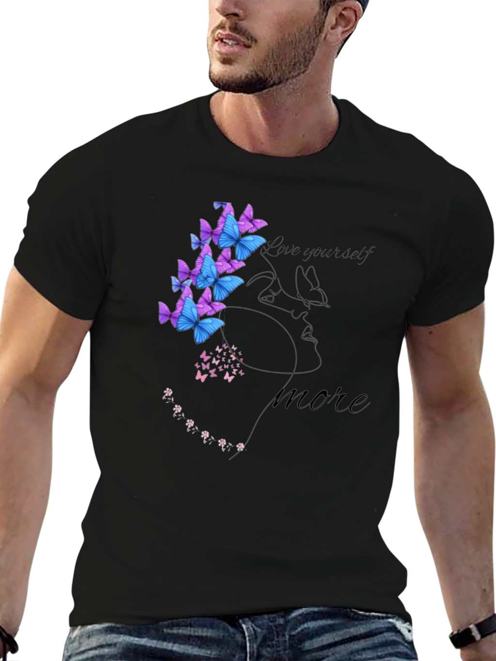 Love Yourself Semicolon Butterfly Graphic Tee