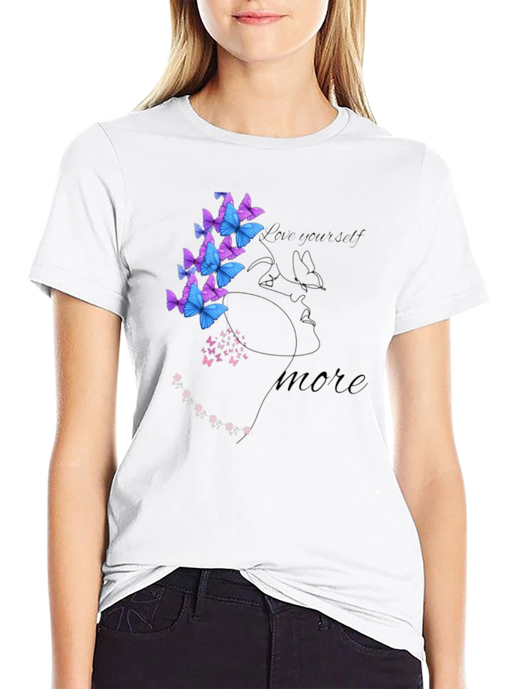 Love Yourself Semicolon Butterfly Graphic Tee