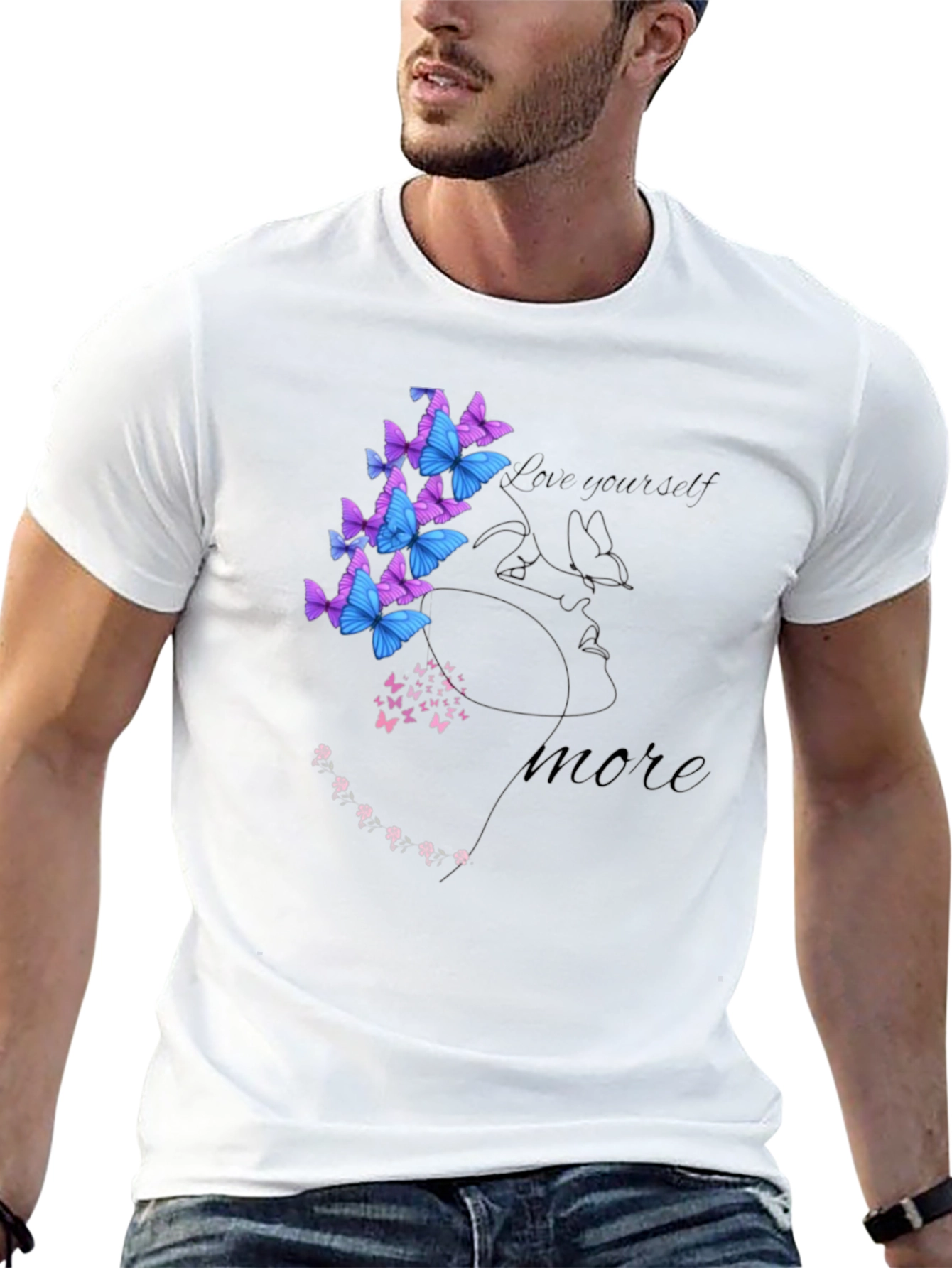 Love Yourself Semicolon Butterfly Graphic Tee