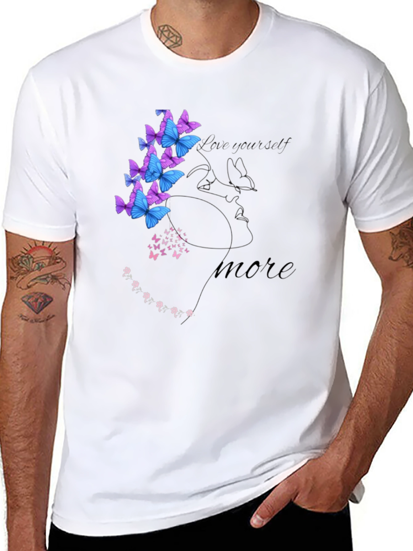 Love Yourself Semicolon Butterfly Graphic Tee