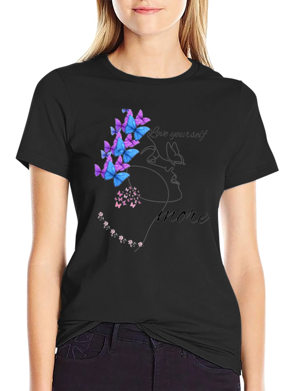 Love Yourself Semicolon Butterfly Graphic Tee