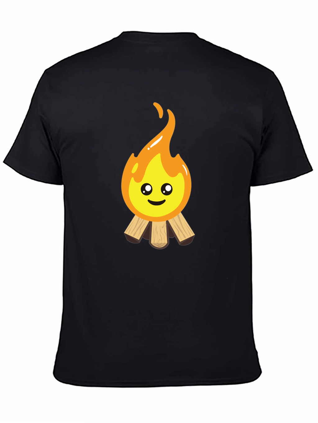 Cute Campfire Graphic Tee - Black Cotton Blend