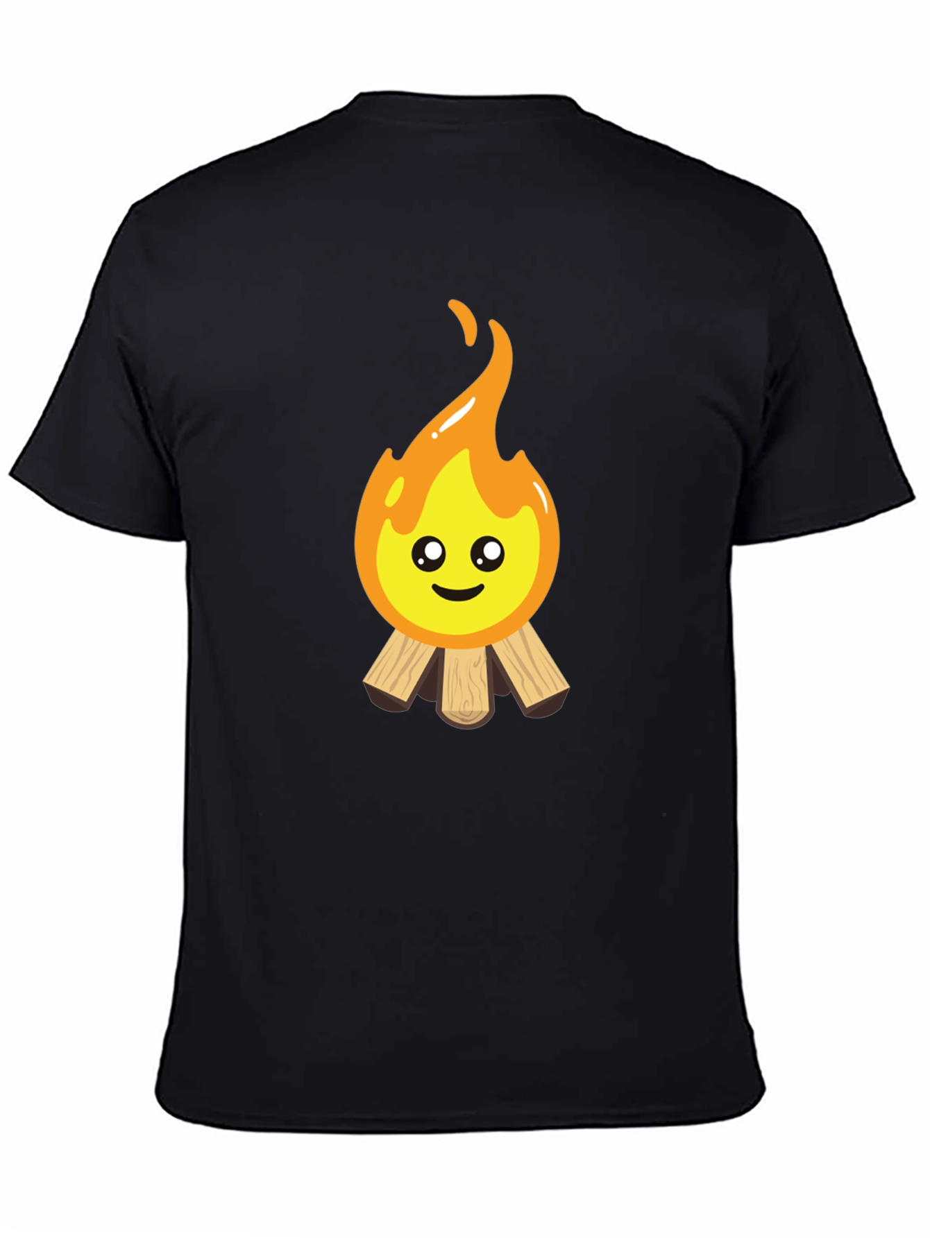 Cute Campfire Graphic Tee - Black Cotton Blend