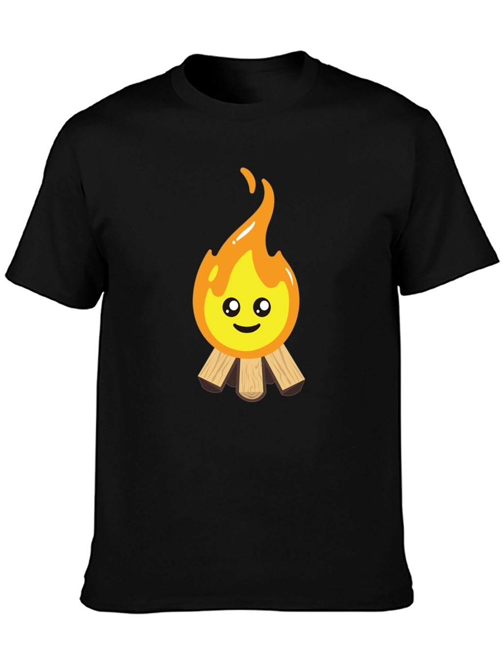Cute Campfire Graphic Tee - Black Cotton Blend
