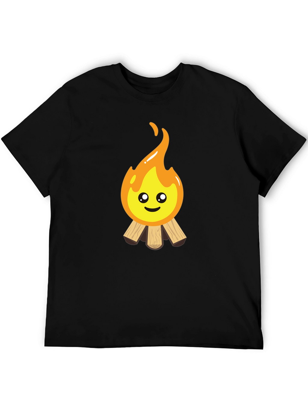 Cute Campfire Graphic Tee - Black Cotton Blend
