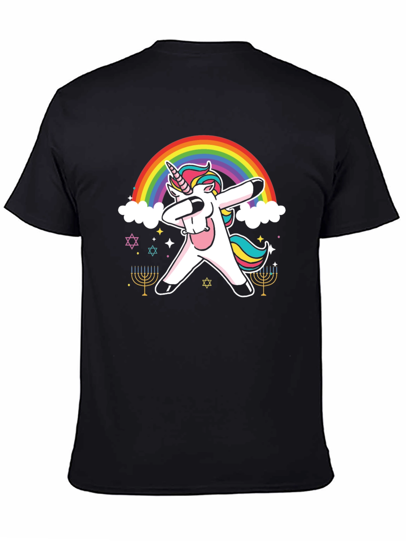 Dabbing Unicorn Rainbow Hanukkah T-Shirt
