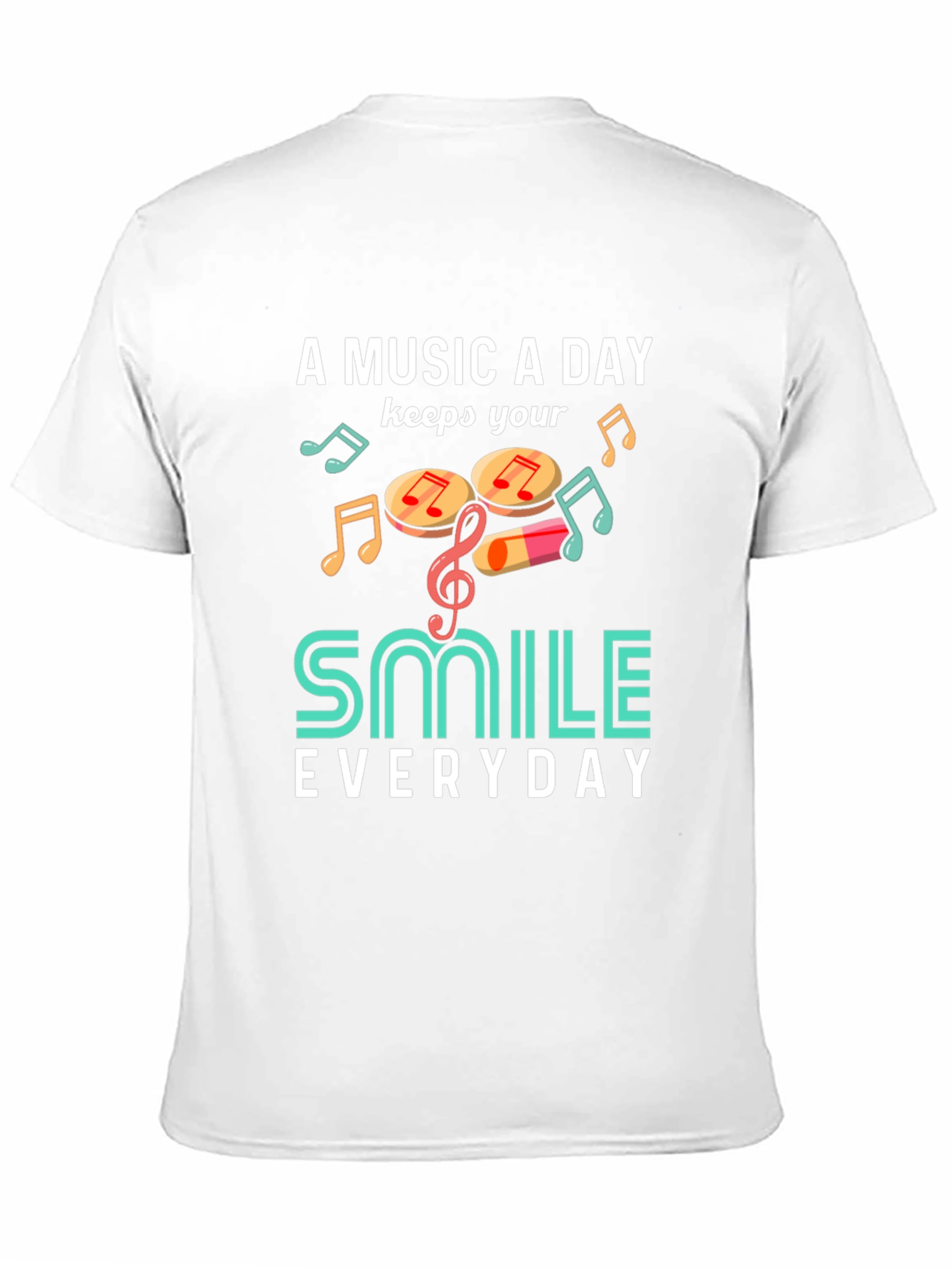 Music A Day Smile Everyday Graphic T-Shirt