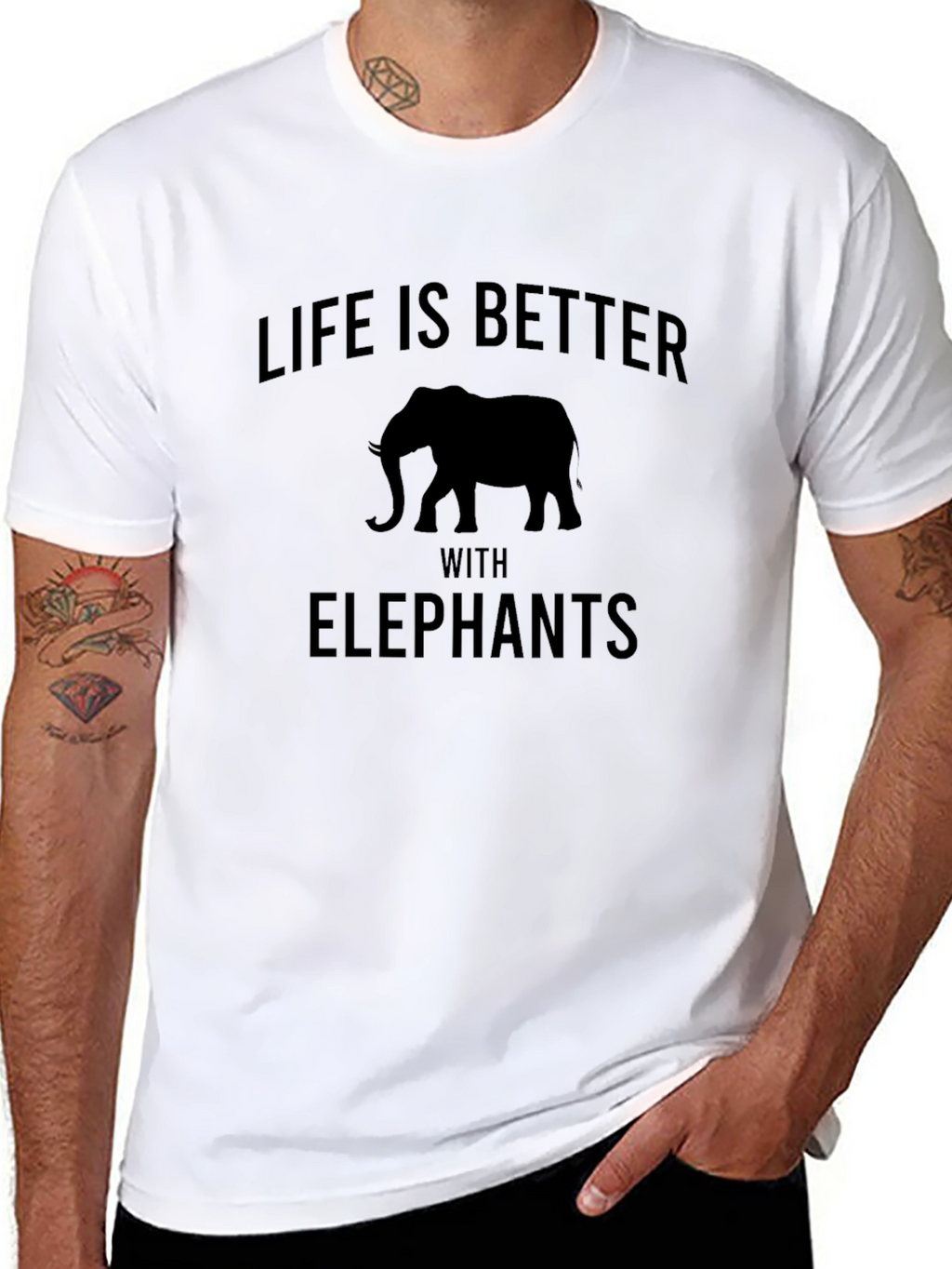 Life is Better with Elephants Graphic T-Shirt