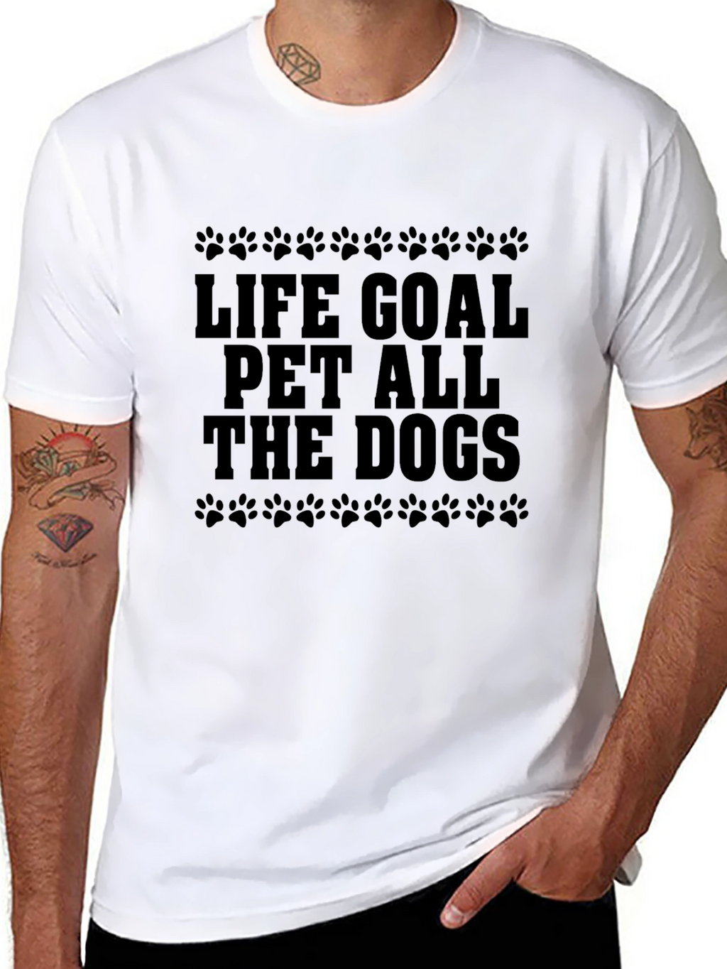 Life Goal Pet All The Dogs Black T-Shirt