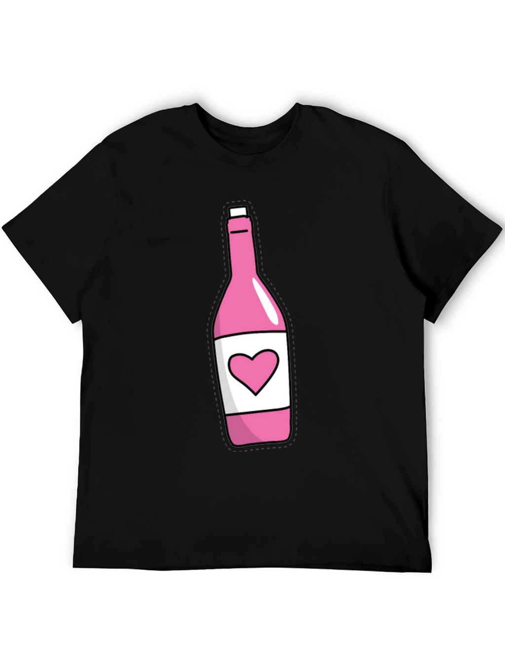 Pink Heart Bottle T-Shirt - Novelty Graphic Tee