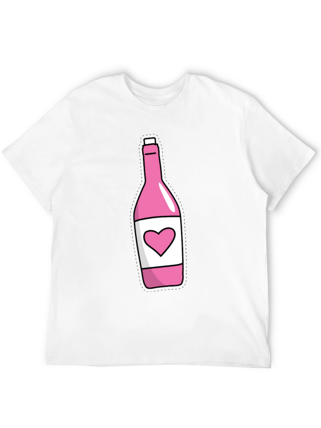 Pink Heart Bottle T-Shirt - Novelty Graphic Tee