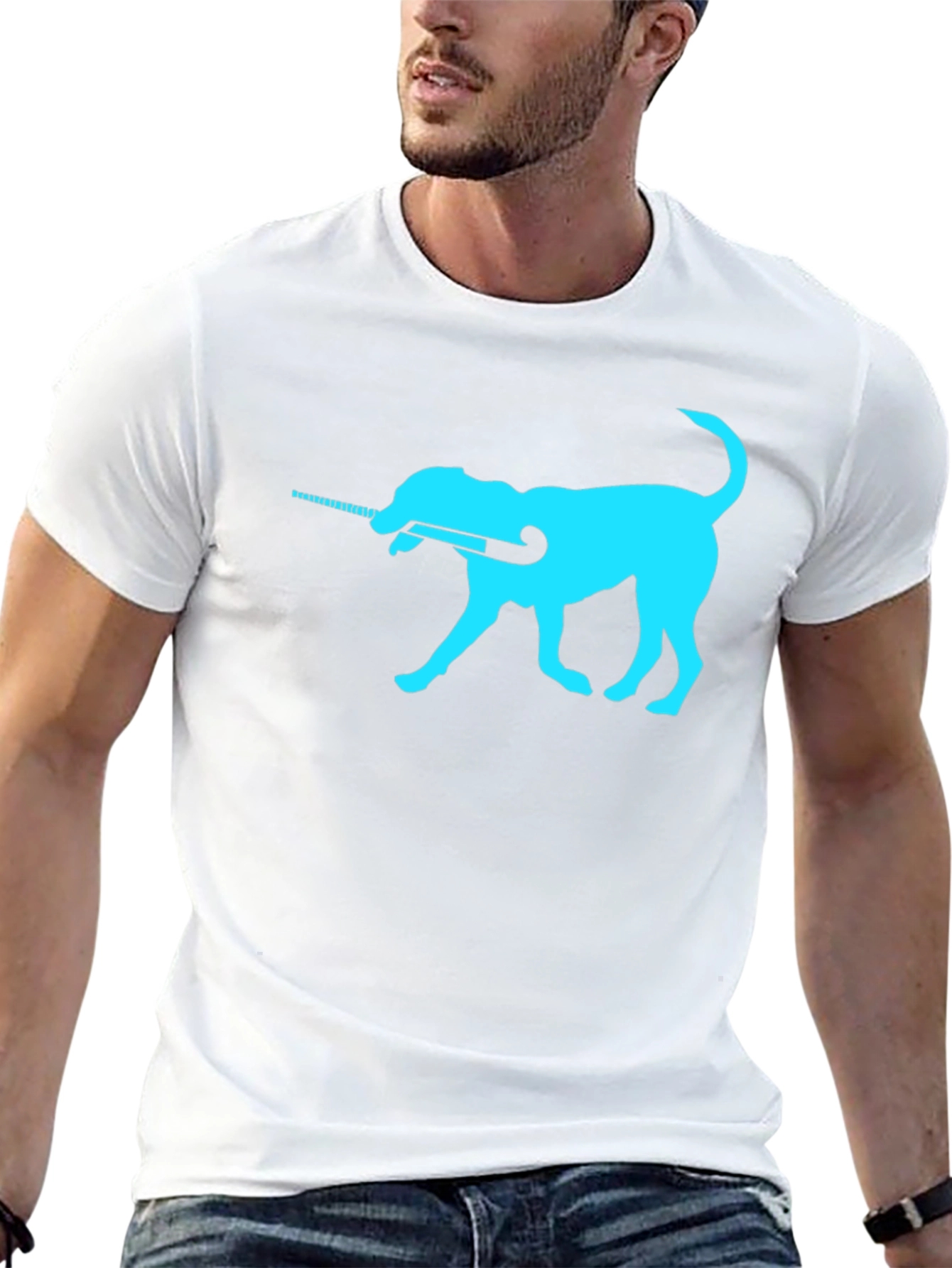 Dog with Hockey Stick Graphic Tee