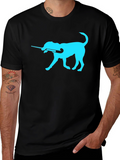 Dog with Hockey Stick Graphic Tee