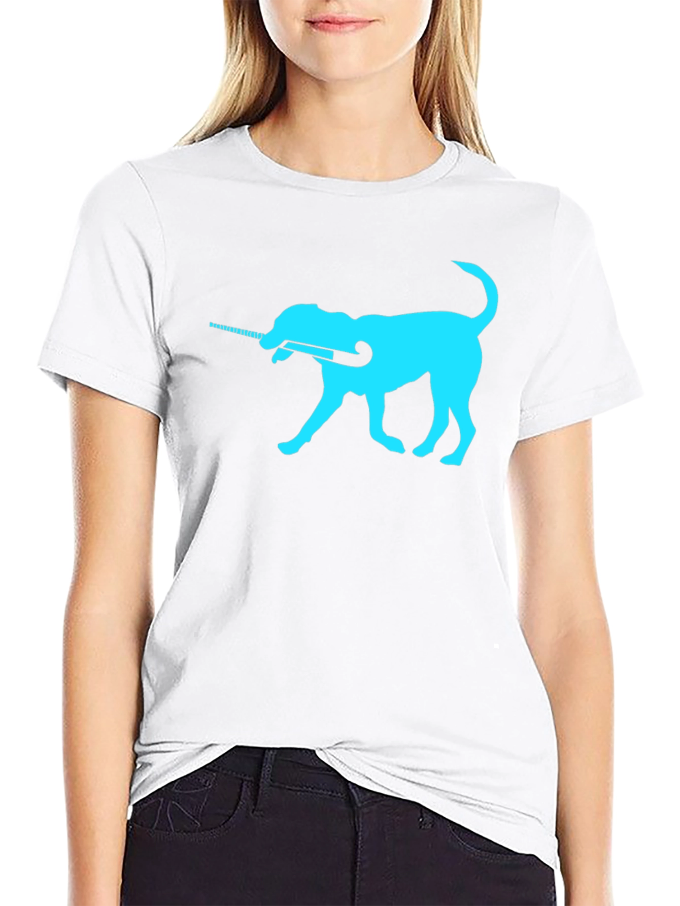 Dog with Hockey Stick Graphic Tee