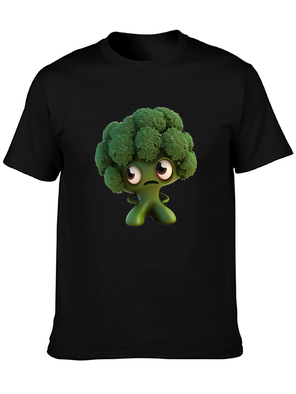 Broccoli Character Graphic Tee - Fun Food Shirt