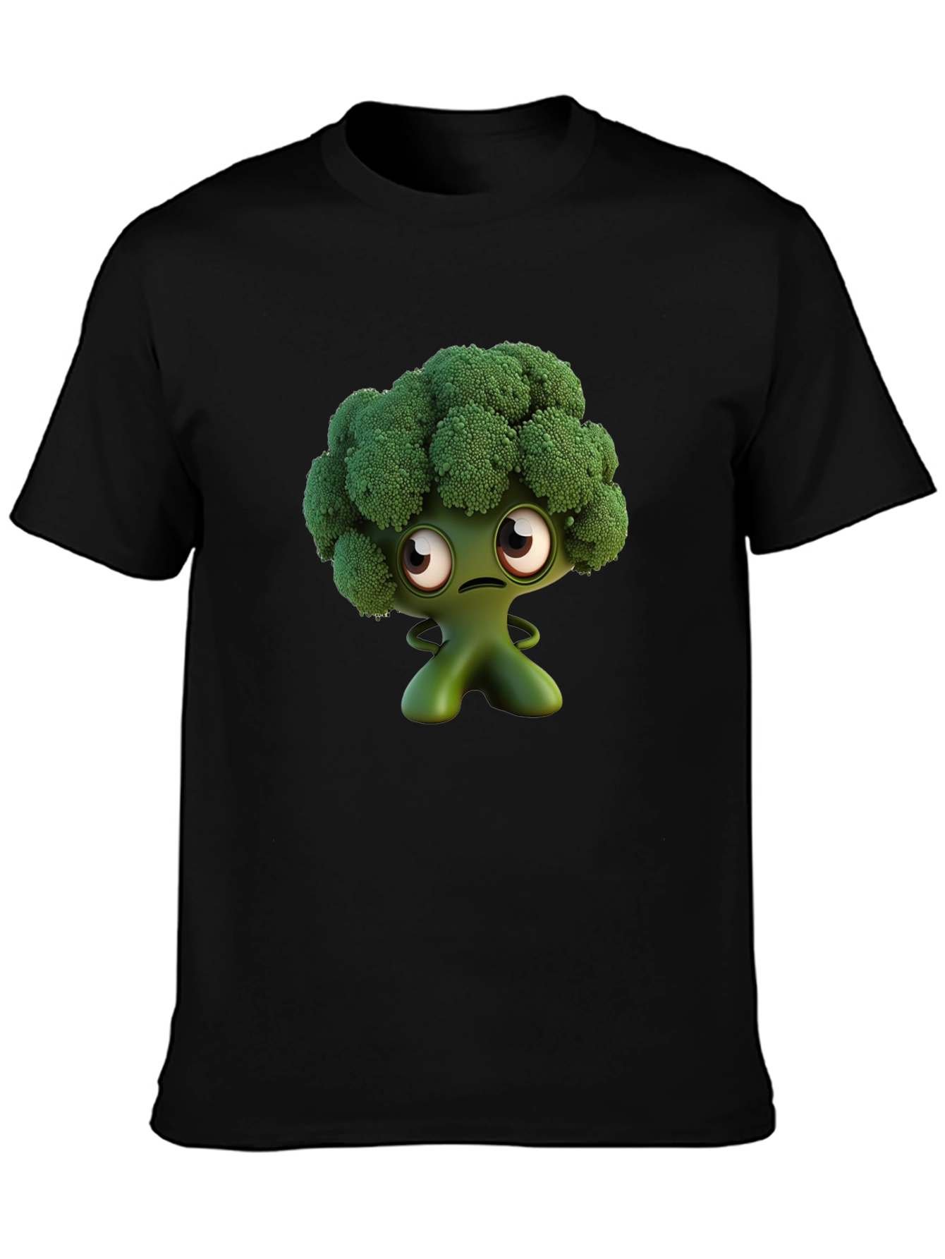 Broccoli Character Graphic Tee - Fun Food Shirt