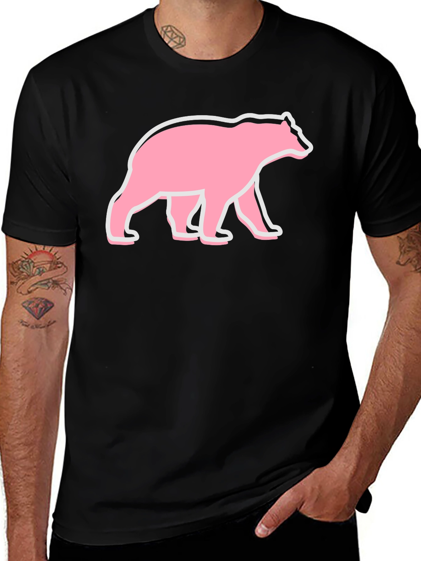 Bear Graphic T-Shirt - Pink Bear