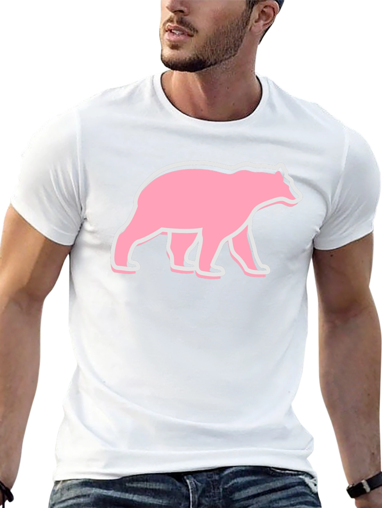 Bear Graphic T-Shirt - Pink Bear