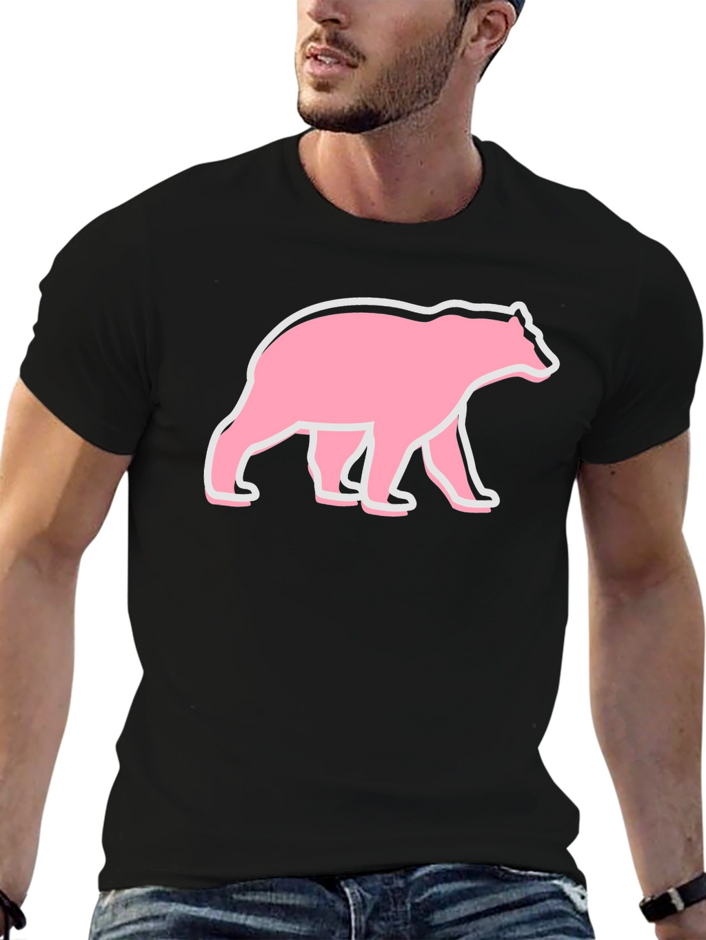Bear Graphic T-Shirt - Pink Bear