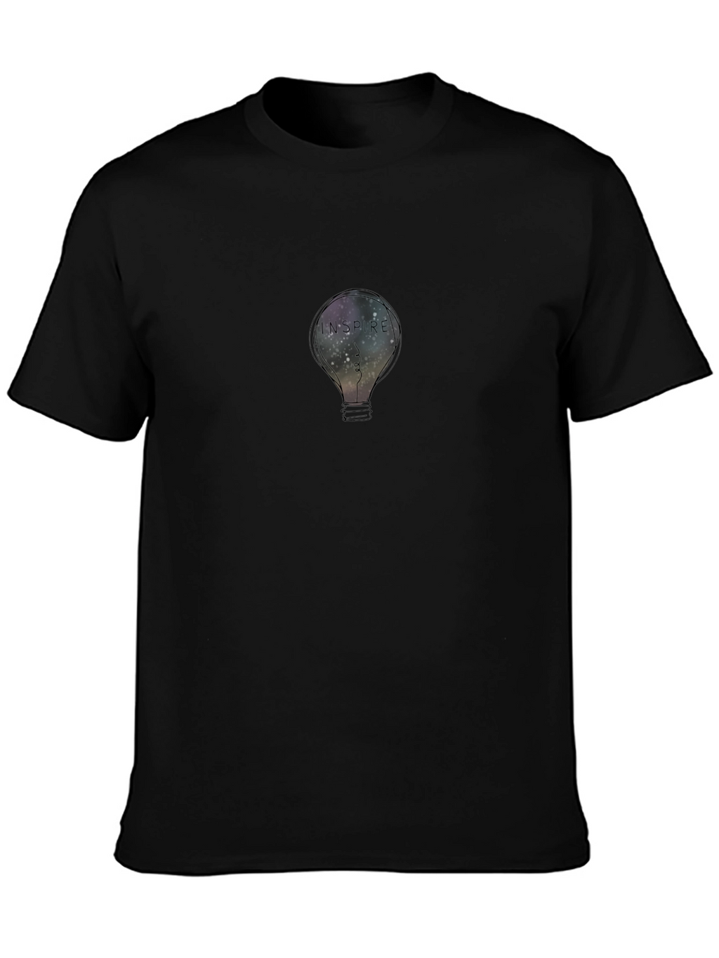 Inspire Lightbulb Graphic Tee - Stylish Mens Black T-Shirt