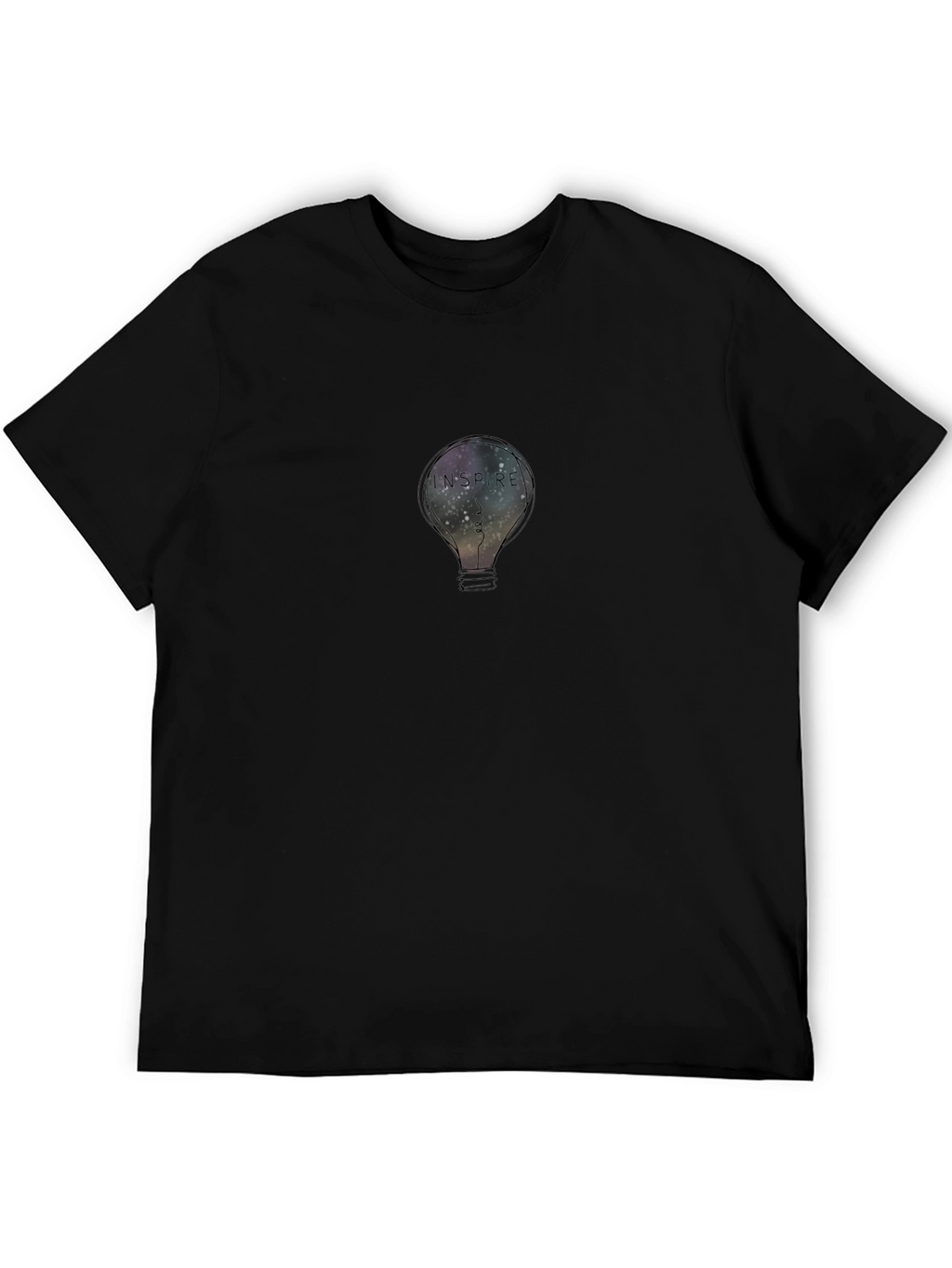 Inspire Lightbulb Graphic Tee - Stylish Mens Black T-Shirt