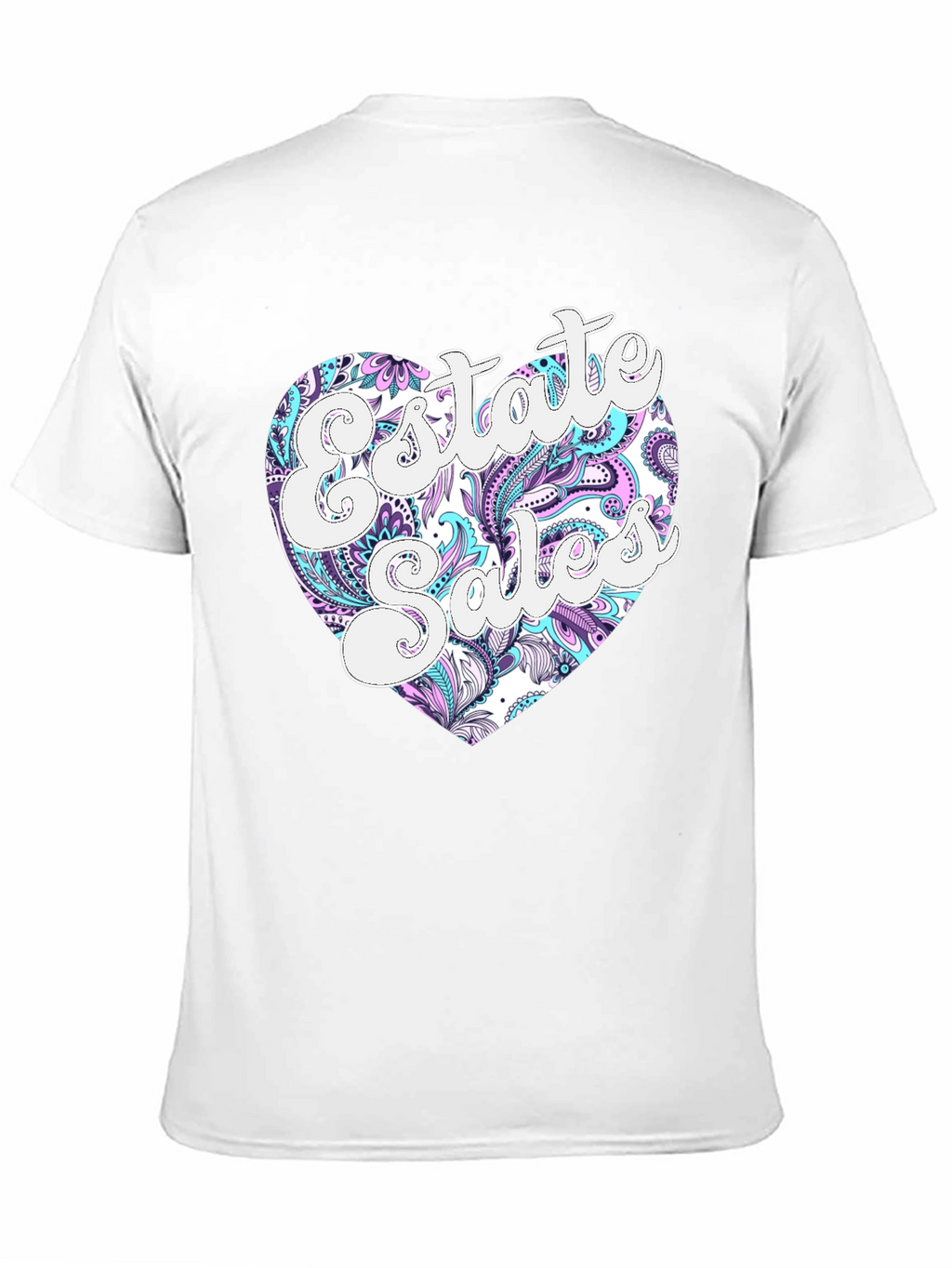 Estate Sales Heart Graphic Black T-Shirt