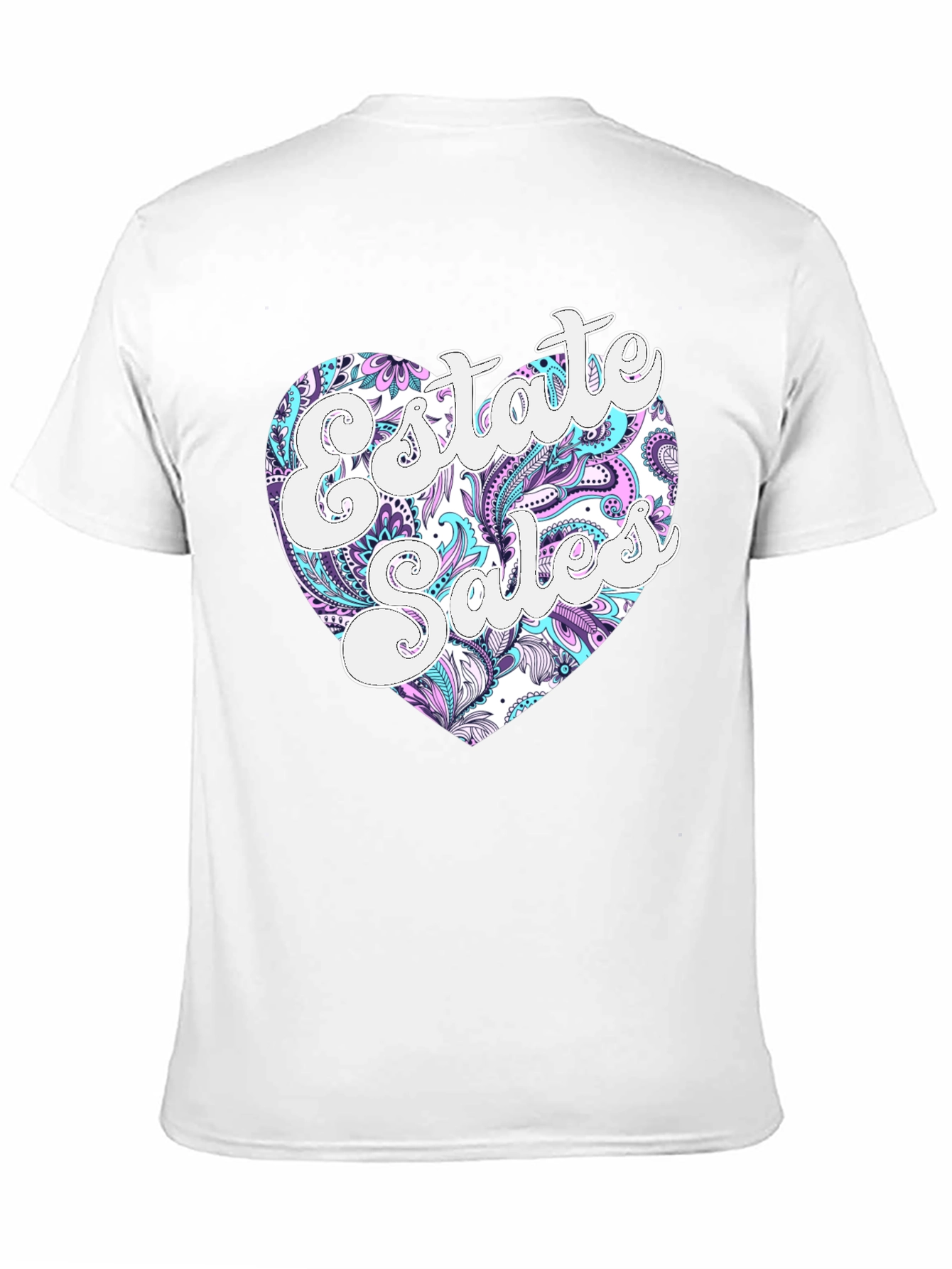 Estate Sales Heart Graphic Black T-Shirt