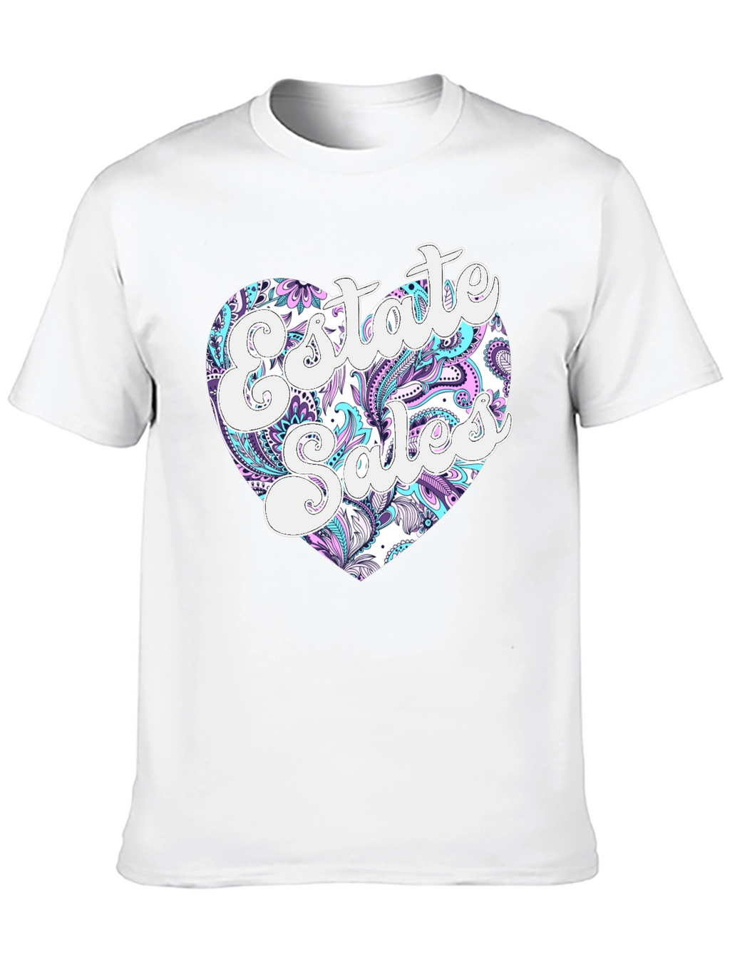 Estate Sales Heart Graphic Black T-Shirt