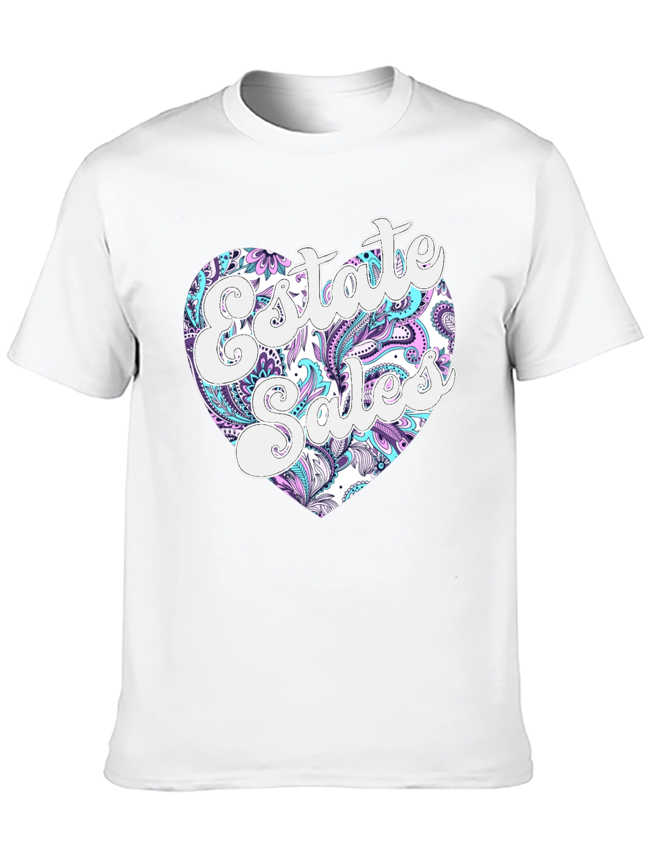 Estate Sales Heart Graphic Black T-Shirt