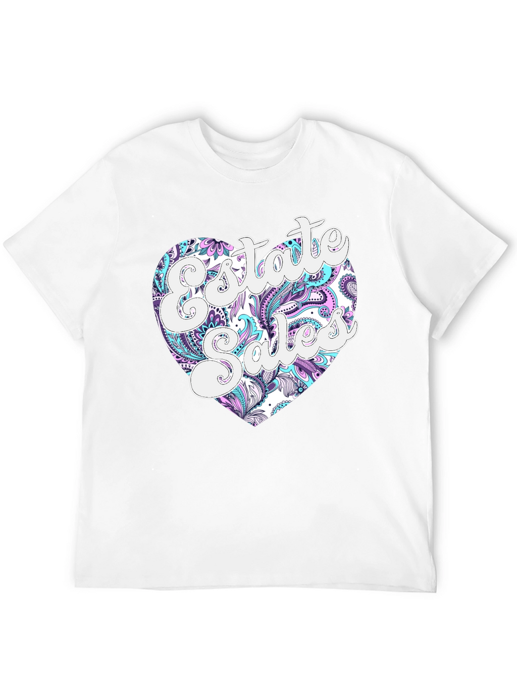 Estate Sales Heart Graphic Black T-Shirt