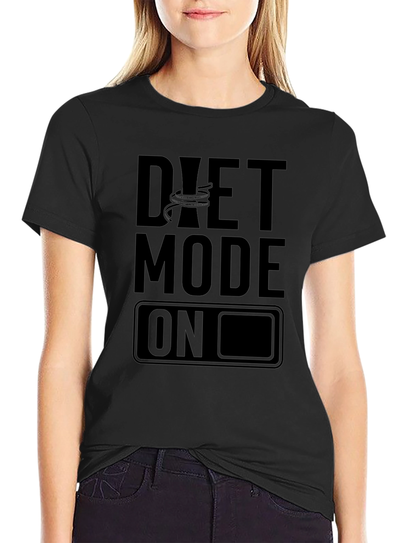 Diet Mode On Black T-Shirt