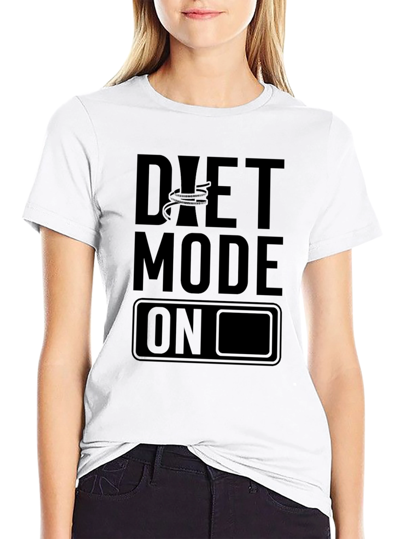 Diet Mode On Black T-Shirt
