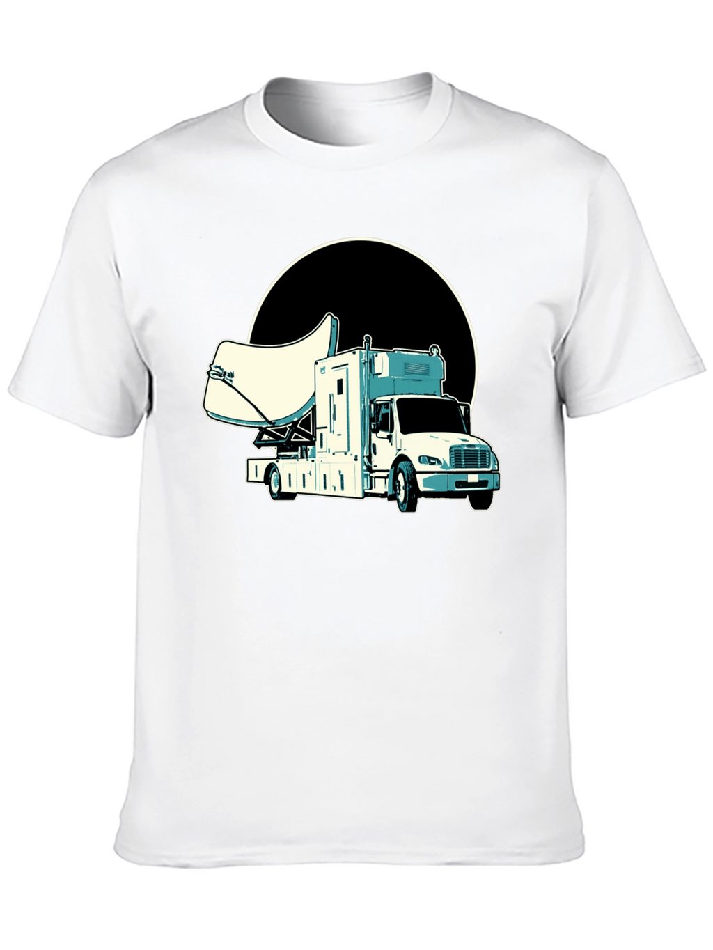 Satellite Truck T-Shirt - Cool Black Tee
