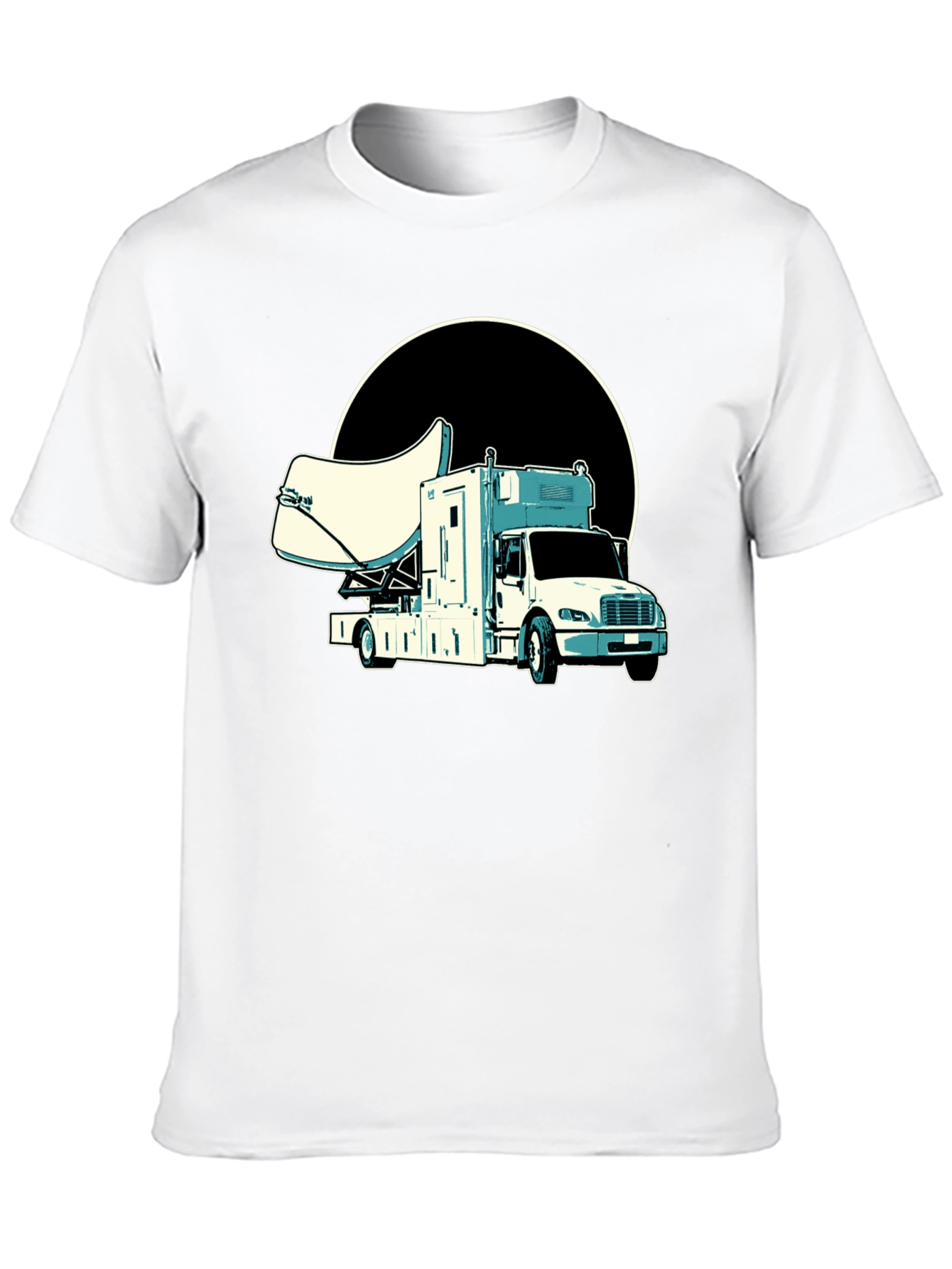 Satellite Truck T-Shirt - Cool Black Tee