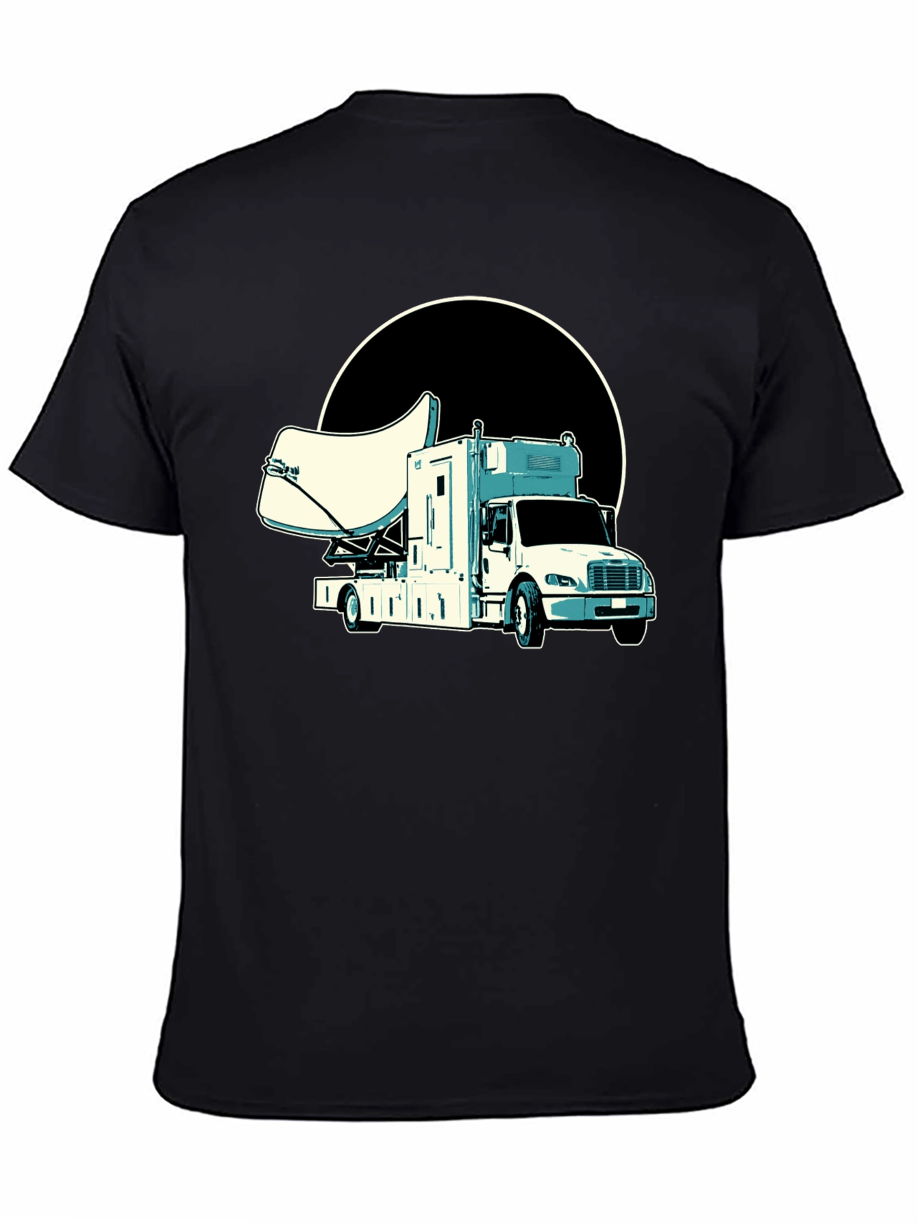 Satellite Truck T-Shirt - Cool Black Tee