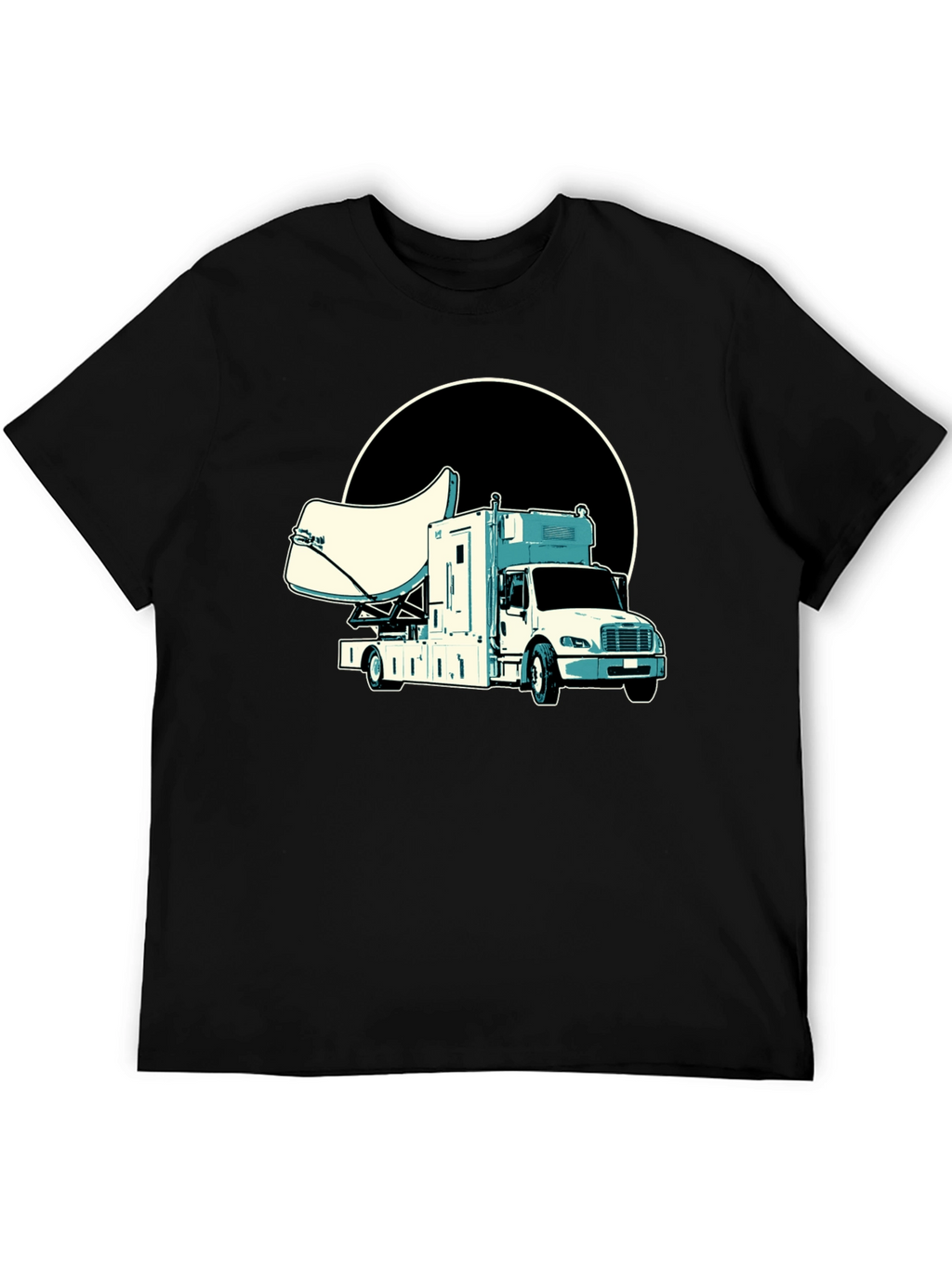 Satellite Truck T-Shirt - Cool Black Tee