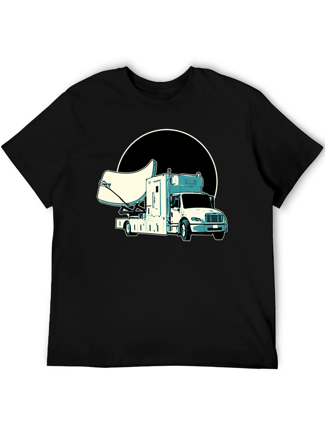 Satellite Truck T-Shirt - Cool Black Tee