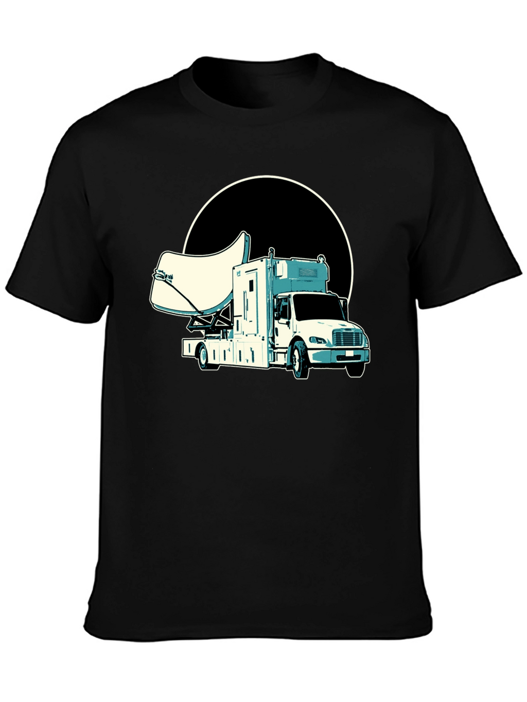 Satellite Truck T-Shirt - Cool Black Tee